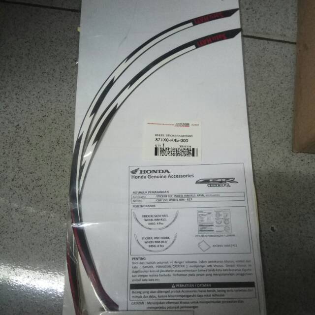 Aksesoris velg Honda CBR150R