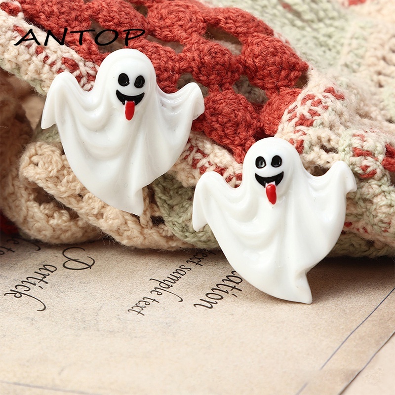 Horror Lucu Halloween Anting-Anting Tengkorak Labu Grim Reaper Horor Suasana Kancing Telinga Perhiasan Aksesoris ANTOP