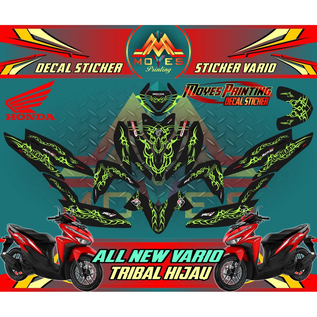 decal sticker All New Vario fullbody Motif Tribal Hijau Stiker Fullbody Honda Vario All New