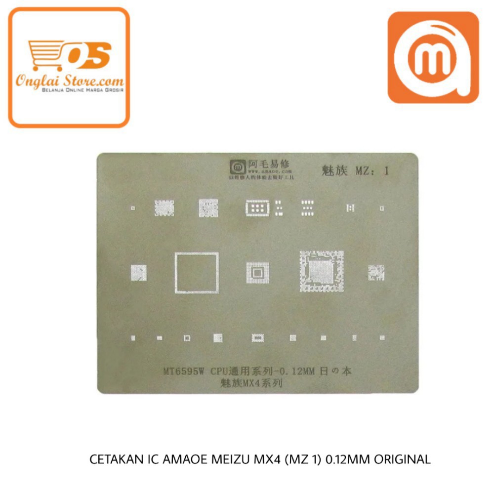CETAKAN IC AMAOE MZ:1 MT6595 CPU UNIVERSAL SERIES-0.12MM BAHAN JEPANG ORIGINAL 