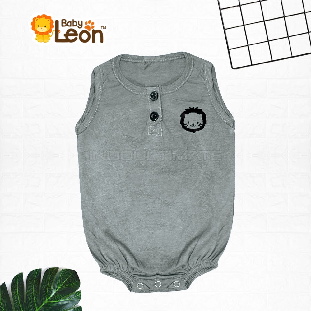 (0-12 Bulan) 1 Pcs BABY LEON Jumsuit Bayi Lengan Kutung Bordir Jumper Bayi Jumpsuit Bayi Cowok Laki-Laki GY-047 Baju Bayi Baju Tidur Bayi Baby Sleepsuit Pakaian Bayi Kaos Bayi Newborn Baru Lahir