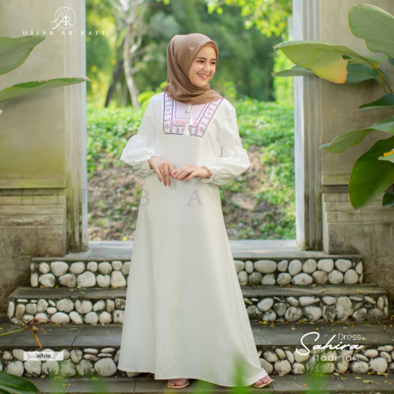 Sahira dress arrafi dress muslim polos gemis variasi tali size S-L