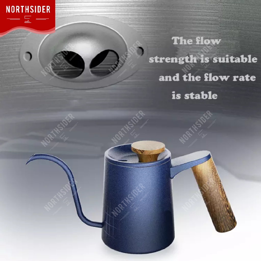 GOOSENECK KETTLE 350ML &amp; 600ml WOODEN HANDLE TEKO KOPI LEHER ANGSA