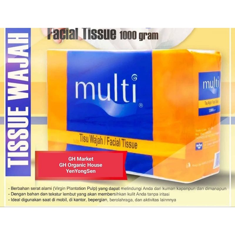 Tissue Facial Multi 1000 gram /Terlaris Berkualitas Premium Tisu 1 kg