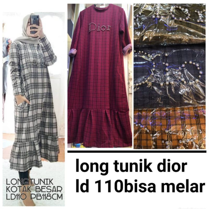 LONG TUNIK IMPORT TEBAL KOTAK BABYTERRY PREMIUM ORI MOTIF BRAND JUMBO MELAR HARIAN REMAJA SIMPLE