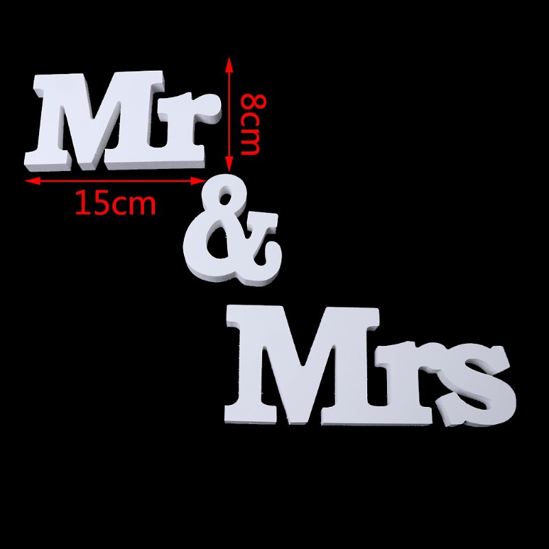 Dekorasi Desain  Tulisan  Mr Mrs Bahan Kayu Warna Putih 