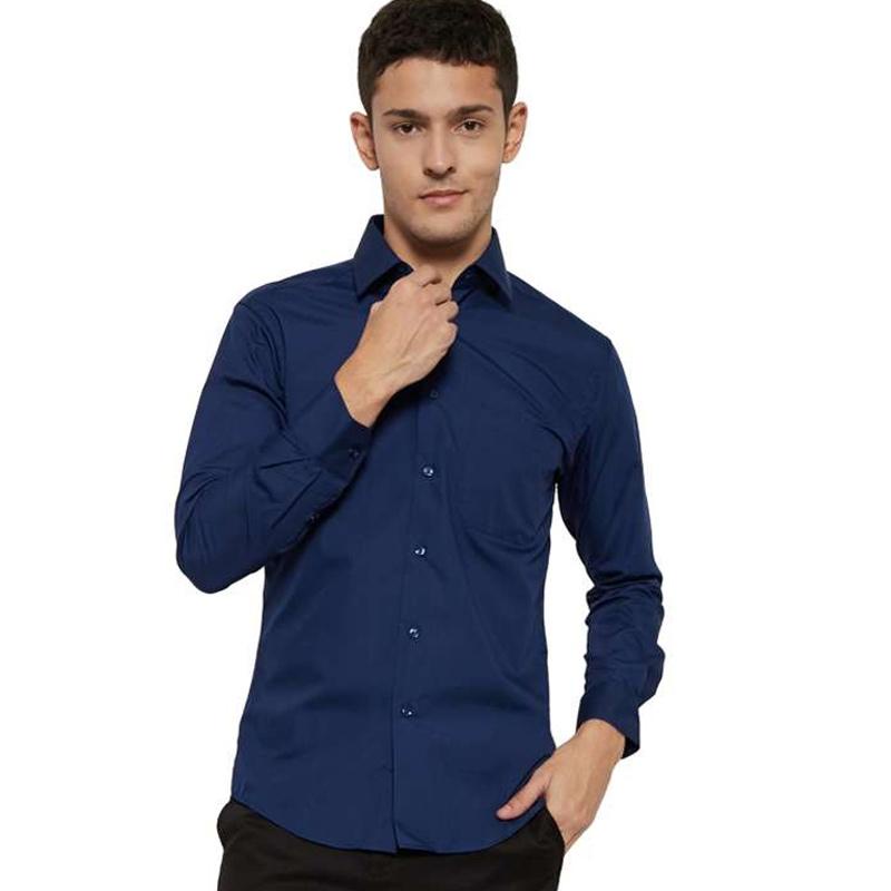 Lesta Langgeng Kemeja Formal Pria Lengan Panjang Bahan Kain Katun Warna Biru Dongker/navy Polos REGULER