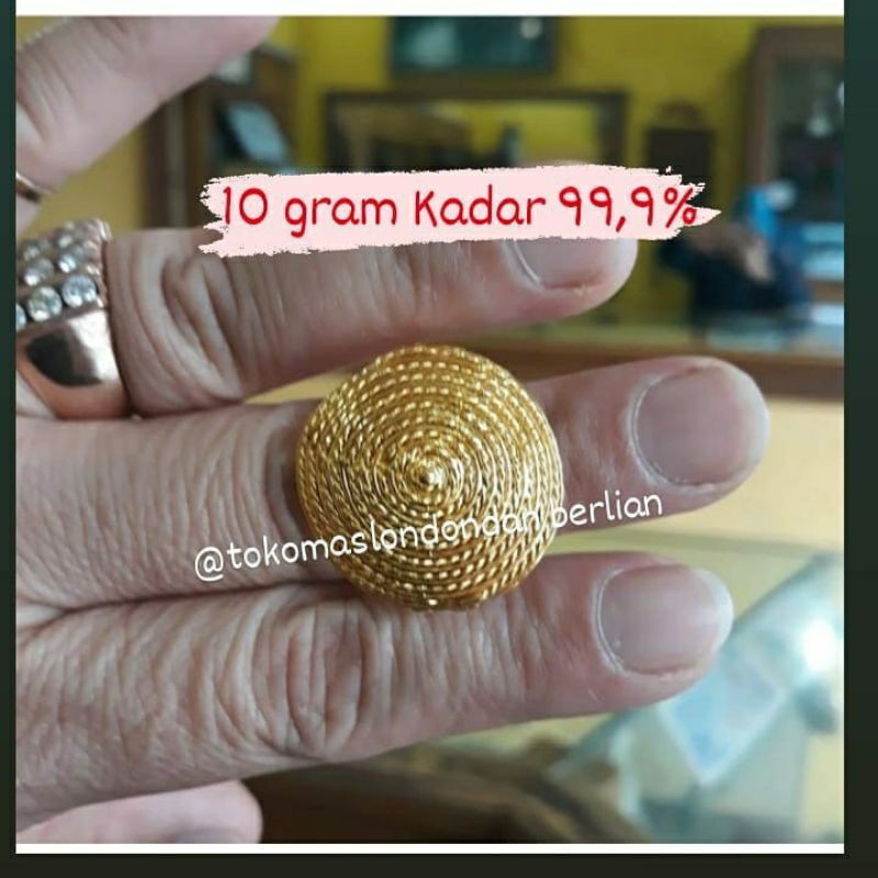 cincin Borobudur Emas London LM Kadar 999,9%