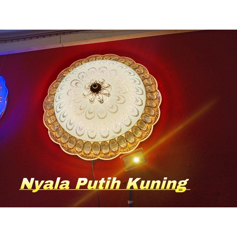 LAMPU PLAFON BUNGA DENGAN 4 MODE WARNA - Putih Kuning