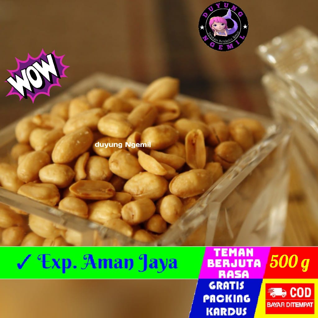 

Kacang Goreng 500g Lengkap Dengan Taburan Bawang Goreng - Duyung Ngemil - makanan ringan jajanan jadul camilan termurah jajanan murah cemilan sehat snack kiloan