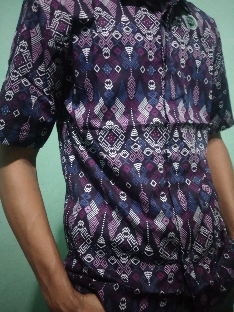 Maciku Store Kemeja Batik Pria Lengan Pendek Songket / Baju Batik Cowok