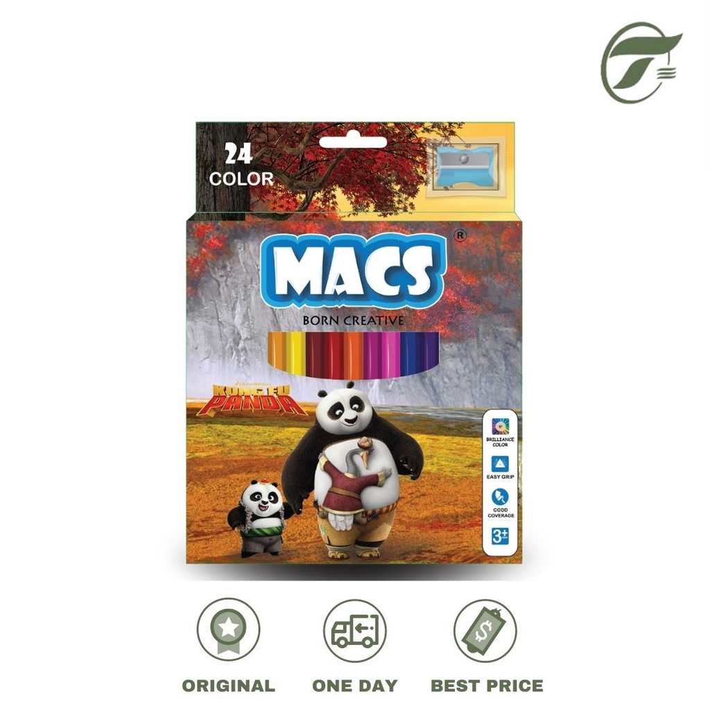 

PENSIL WARNA 24 COLOR KUNG FU PANDA MACS + SHARPENER