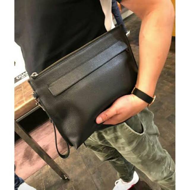 SALE Coach Men Pebble Pouch (Clutch) Leather (unisex) Original