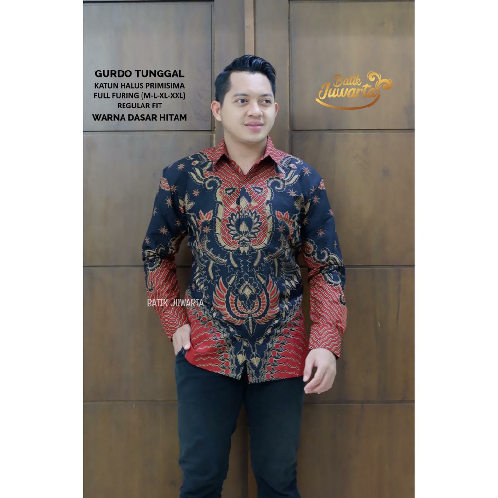 GURDO TUNGGAL Kemeja Batik Pria Full Furing Bahan Katun Halus Primisima