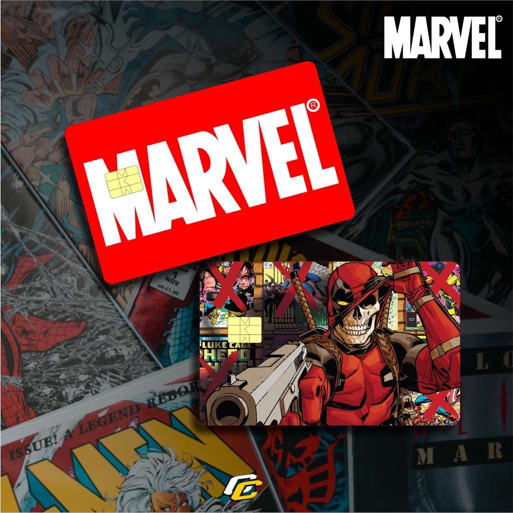 

STICKER PELINDUNG KARTU SKIN CARD ATM SIM KTP E-MONEY STIKER MOTIF AVENGERSS COMIC MARVELL LEM KUAT