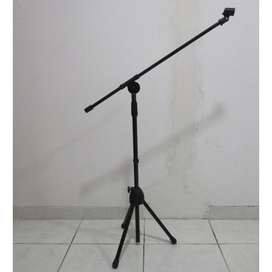 Stand Mic Panjang Bahan Besi Merk KLOP - Bonus 1 Buah Holder Mic