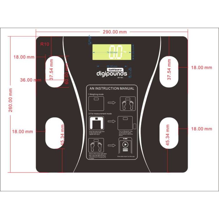 Timbangan Badan Digital Body Fat Monitor Body Fat Analysis 180KG