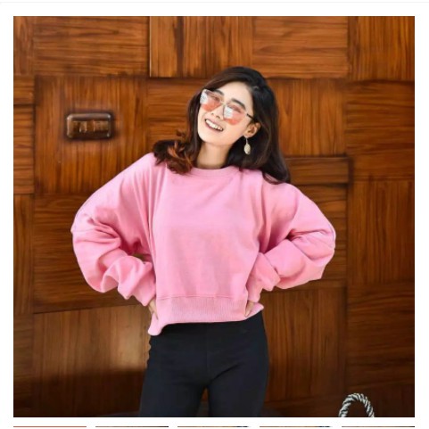 Oversize Crop polos Sweater wanita terbaru Hodie cewe kekinian hoodie murah keren distro Original