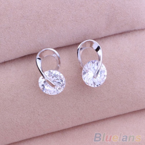 Hu Hu Hu Hu Hu Alat Bantu Pasang Kacamata♡ Anting Tusuk Wanita Hias Cubic Zirconia Berkilau Untuk Hadiah / Cocktail