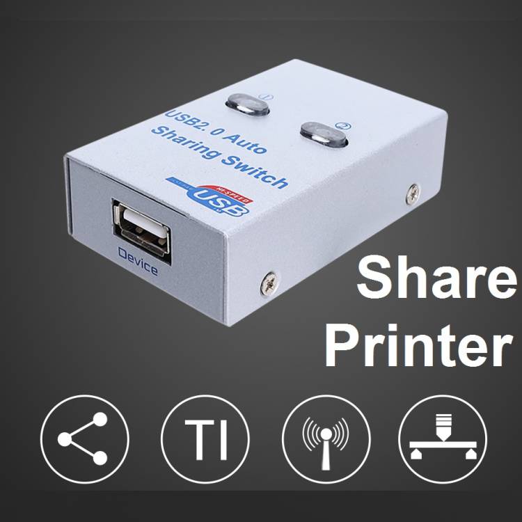 Auto Switch Usb Printer 2 Port Sharing Switcher  USB 2.0 Printer Kable Manual Otomatis