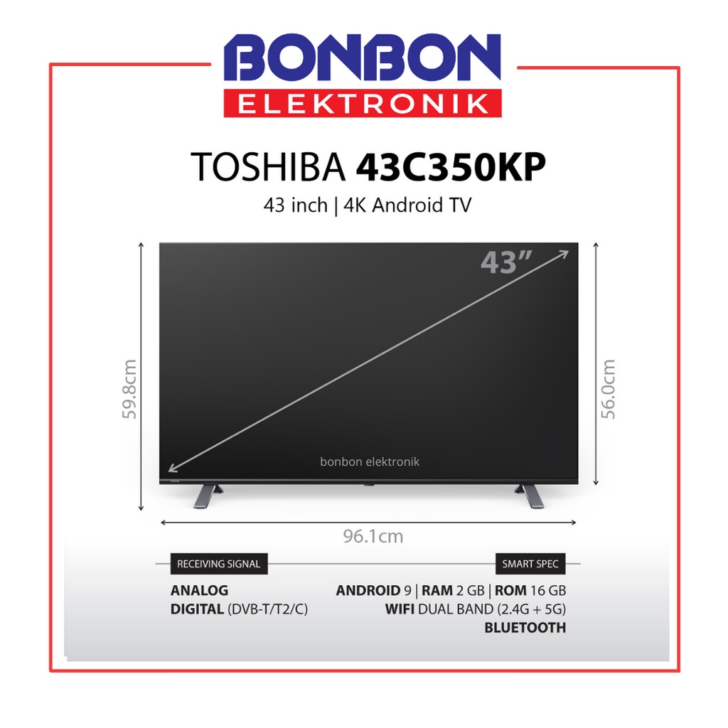 Toshiba LED Smart Android TV 43 Inch 43C350KP UHD 4K HDR