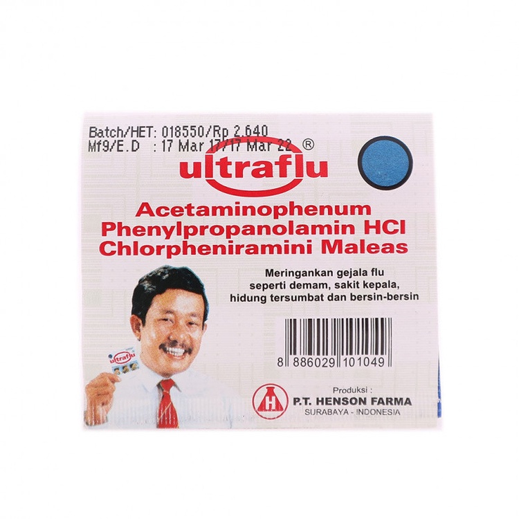 Ultraflu Strip isi 4 Obat pilek flu demam sakit kepala ultra flu