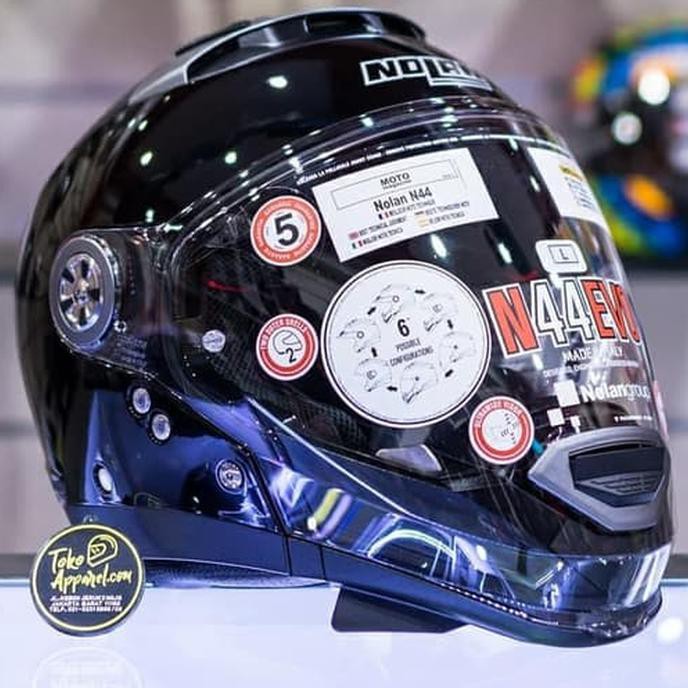 PRODUK BAGUS HELM NOLAN N44 EVO CLASSIC / GLOSSY BLACK.003 MURAH