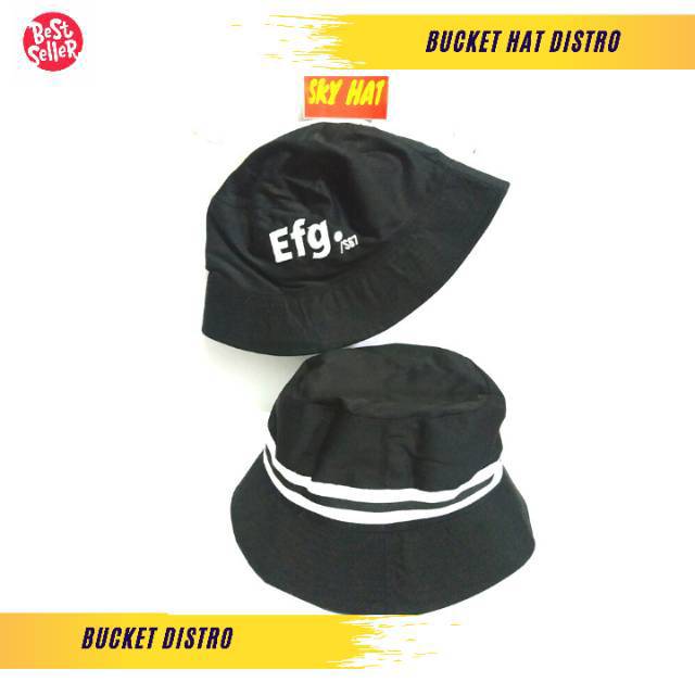 Topi Bucket Hat Distro Bolak Balik Unisex Bordir Timbul/ Topi Bucket Distro Hat Branded