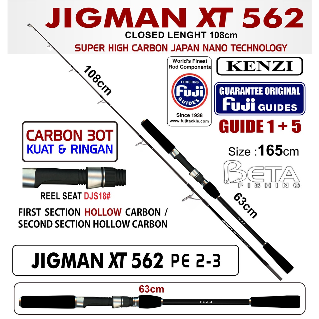 ROD JORAN KENZI JIGMAN XT PE 2-3 bahan Japan Quality 30 T Carbon Kuat & Ringan