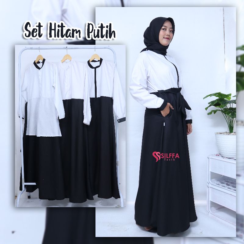GAMIS HITAM PUTIH. GAMIS PNS. GAMIS SEKOLAH. SET HITAM PUTIH TOYOBO ORI