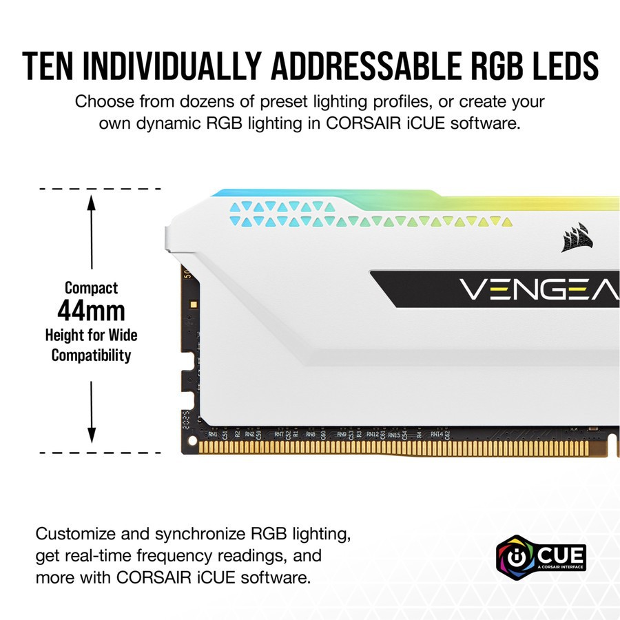 Corsair Vengeance RGB PRO SL 16GB (2X8GB) 3600Mhz CMH16GX4M2D3600C18W