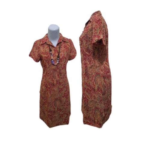 RedBatik/Dress Batik/Branded/PL/Preloved/Dress Bekas/Baju bekas/Dress Batik/Batik Wanita/Accent