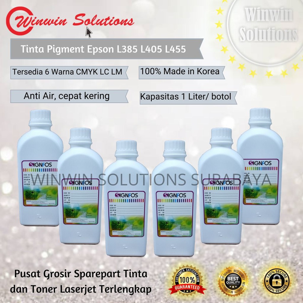 Tinta Pigment Korea Original 1 Liter Epson L385 L405 L455 Bagus