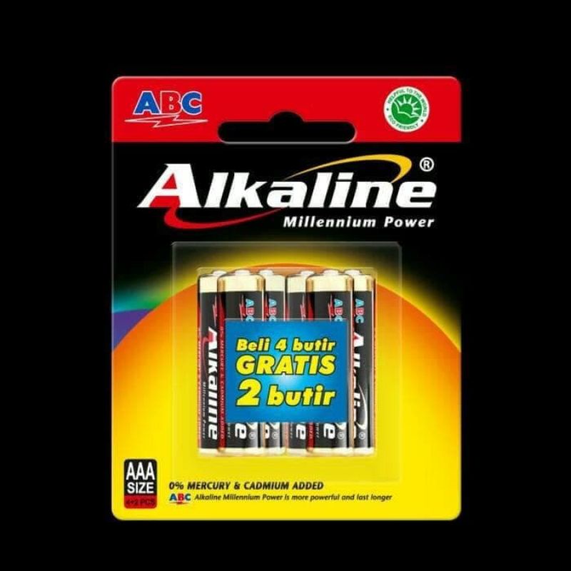 baterai batre alkaline A2 AA atau A3 AAA 4+2pcs