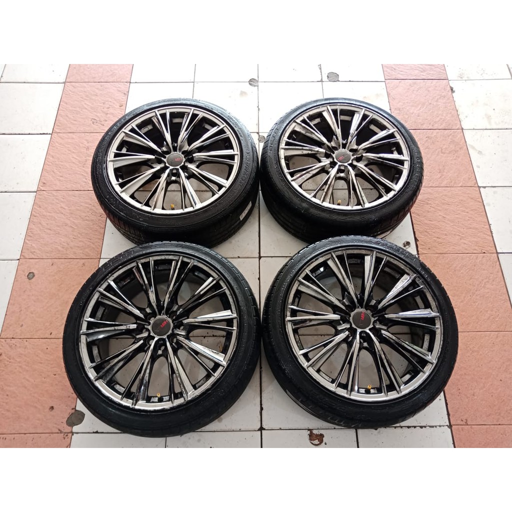 VELG MOBIL SECOUND HSR WX RING 17 LEBAR 7,5 PCD 4X100 4X114,3 ET 45 + BAN DUNLOP & FORCEUM 205 45 R1