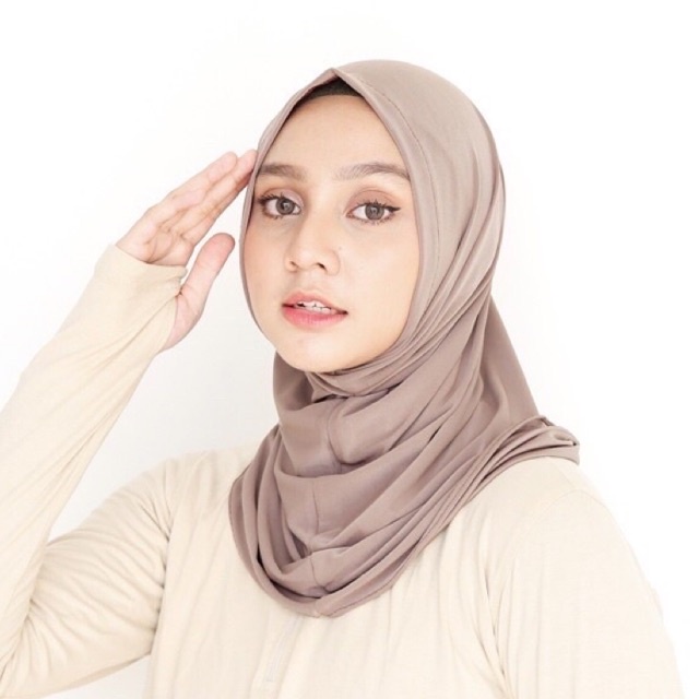 Bergo Sport Hijab Non Pet / Tanpa Pet Anti Tembem Instant Jilbab Jersey Lycra Premium