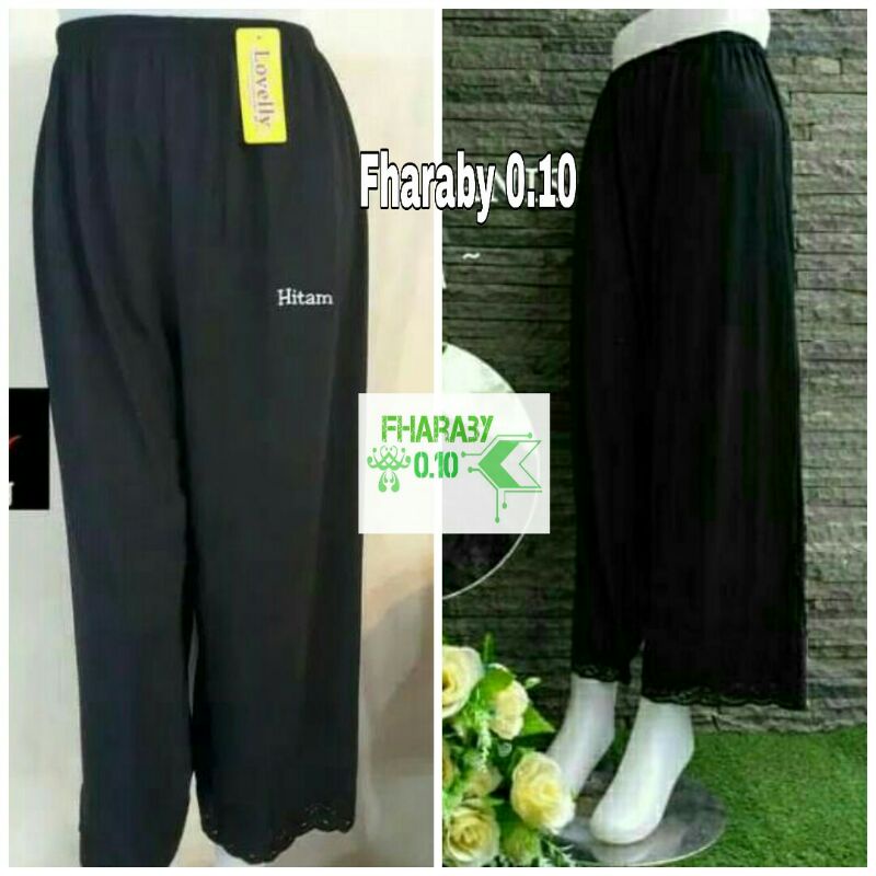 Androk Kulot Panjang Hitam - Celana Dalaman Gamis