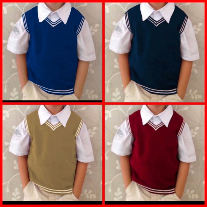 ROMPI RAJUT ANAK SEKOLAH SD-SMP/VEVITA VEST RAJUT/OUTER RAJUT KERAH V-NECK