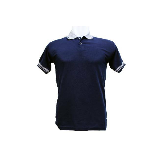 YB POLO SHIRT KAOS KERAH NAVY BIRU DONGKER KOMBINASI BAJU PRIA COWOK KAUS CASUAL POLOS TANGAN LENGAN PENDEK