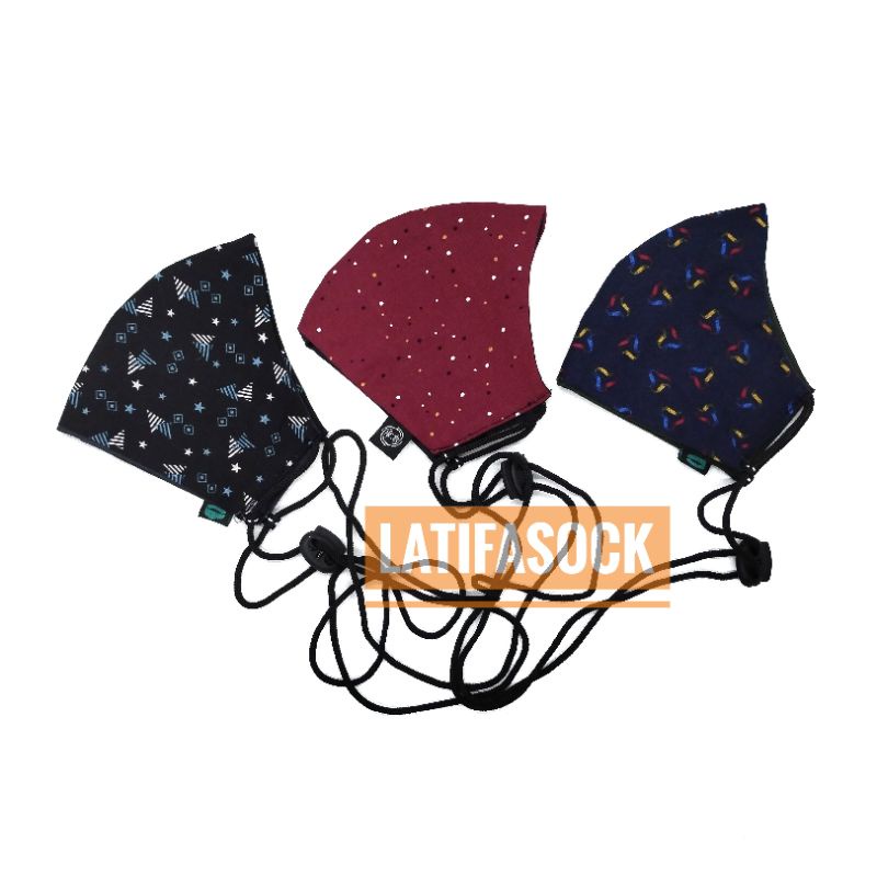 Masker Kain 2 Play Model Stopper Earloop Pria Wanita