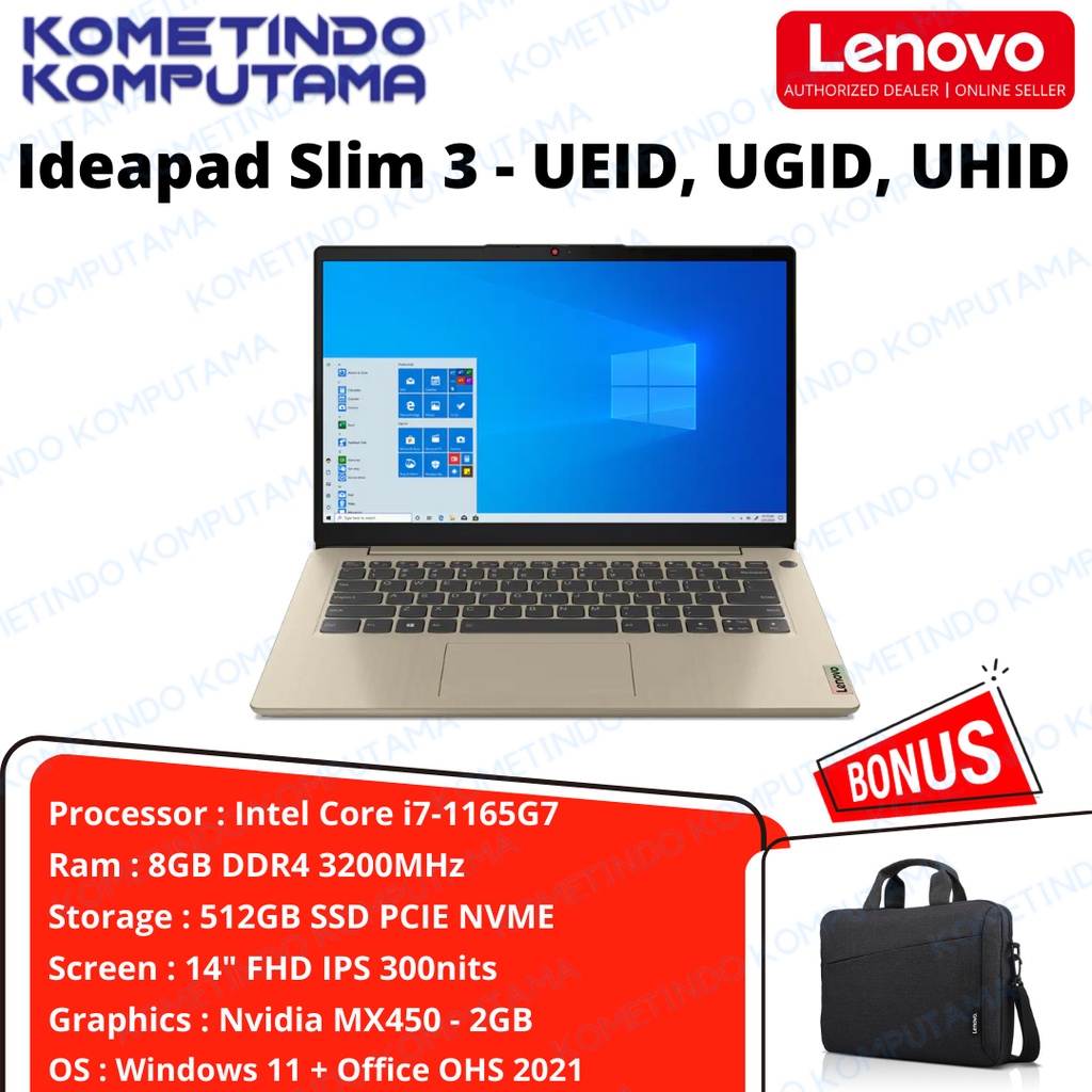 LAPTOP Lenovo Ideapad 3 Core i7-1165G7 8GB 512GB SSD MX450 14&quot; UEID UGID UHID