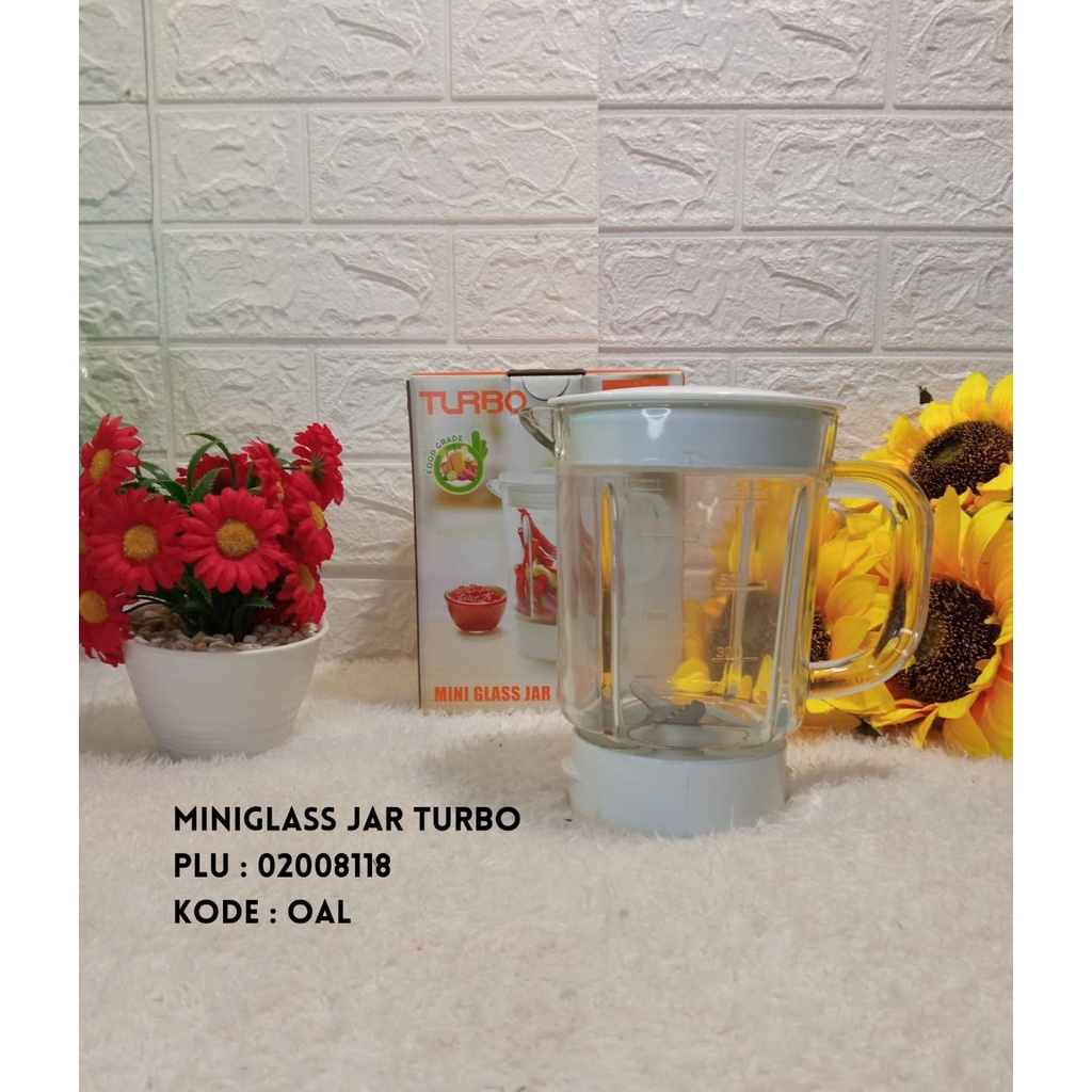Gelas Blender Turbo Mini Glass Jar SHM 8090 Food Grade Sparepart Kaca