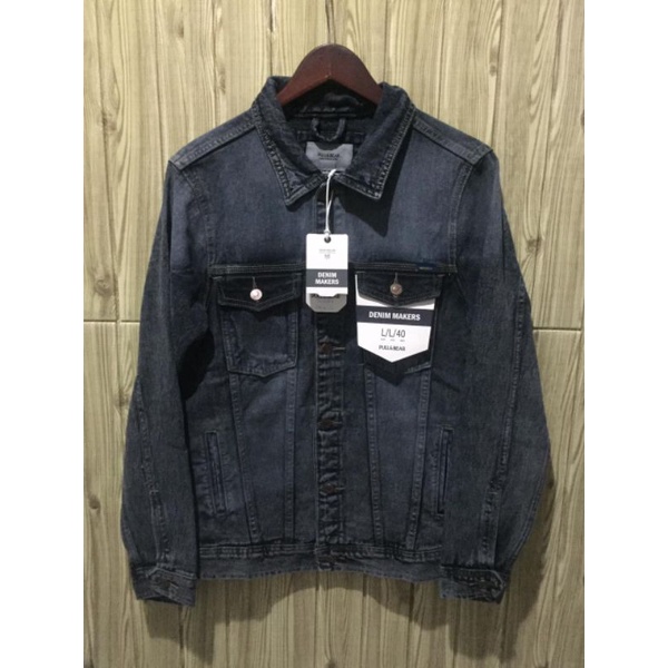 jacket jeans pria pull n bear branded