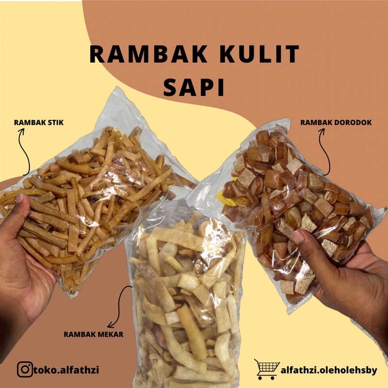 

✨Oleh-Oleh Surabaya✨ Aneka Rambak Kulit Sapi Mentah 500gr