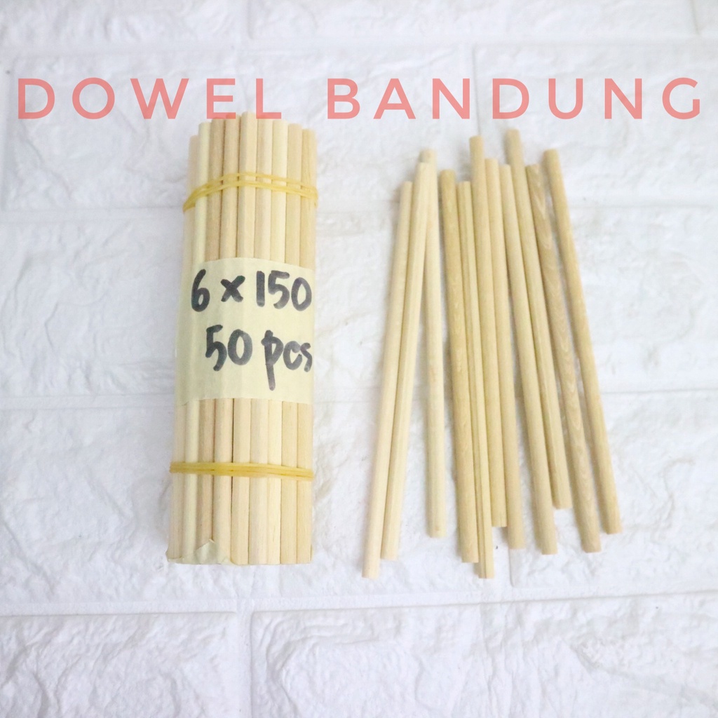 Dowel Kayu 6 mm Panjang 150 mm - Stik Kayu Bulat Diameter 6mm x 15 cm