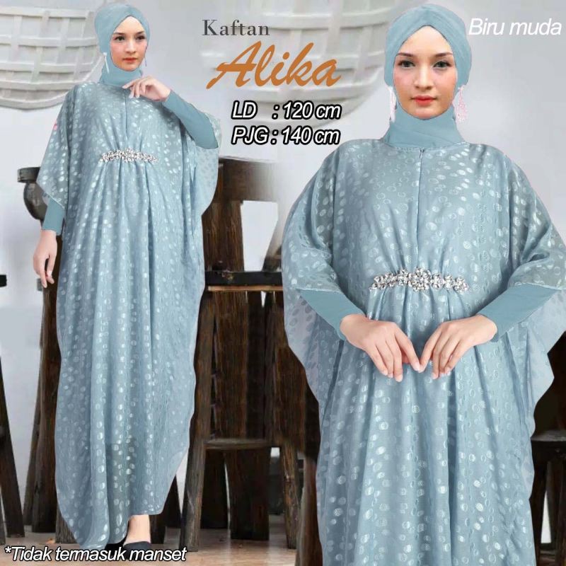 Arnis Kaftan Alika Bahan Tille Dot Jumbo Busui Fashion Muslim Ramadhan Sale