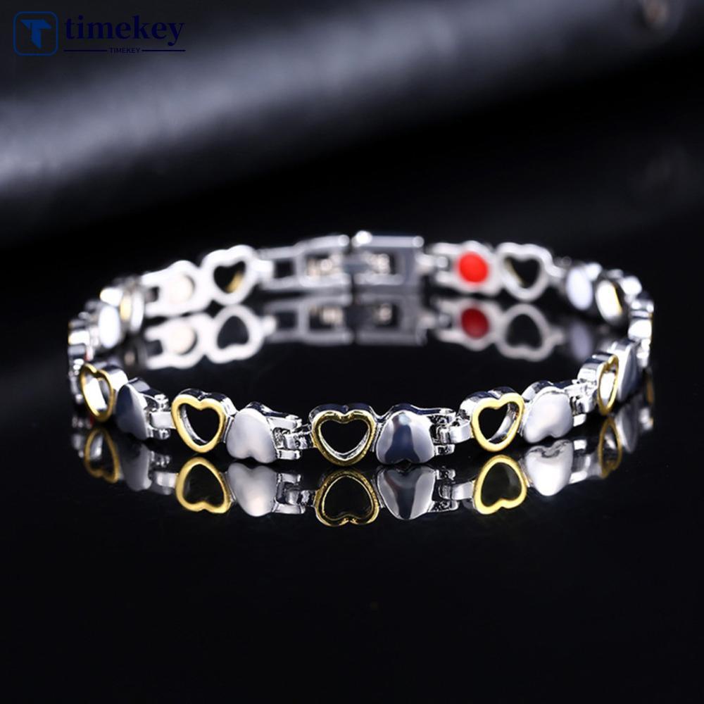 Timekey Gelang Kesehatan Magnetik Anti Radiasi Bentuk Hati Untuk Wanita B1R9