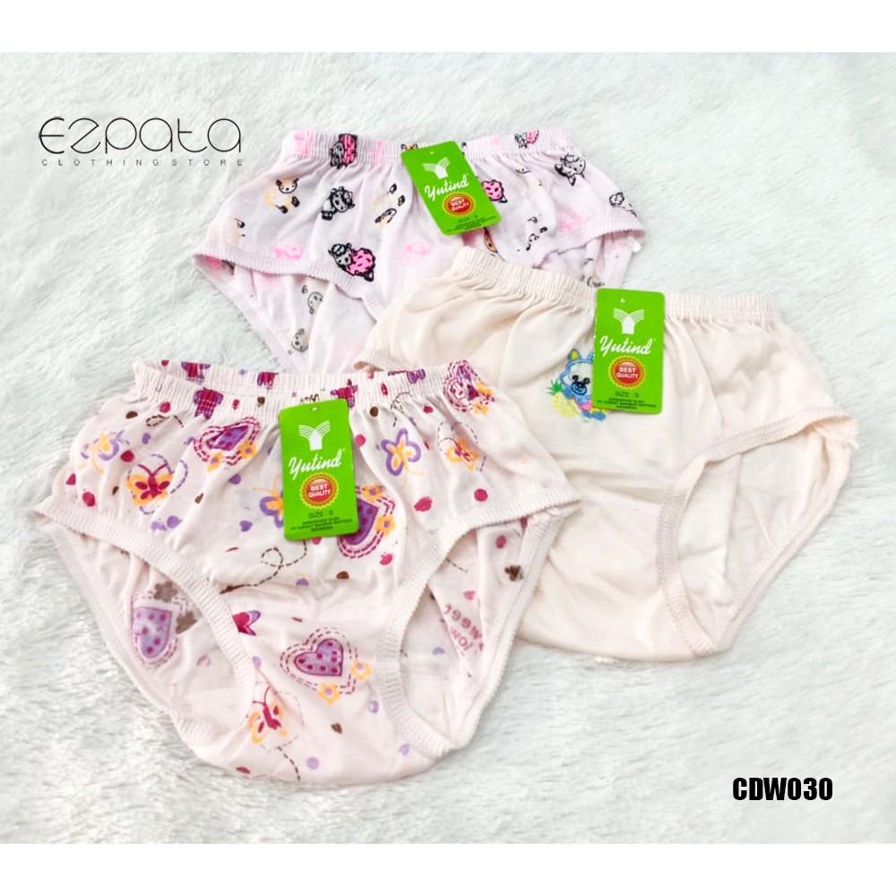 Celana dalam anak perempuan yutind motif boneka lucu bahan katun nyaman umur 5 - 11 tahun murah