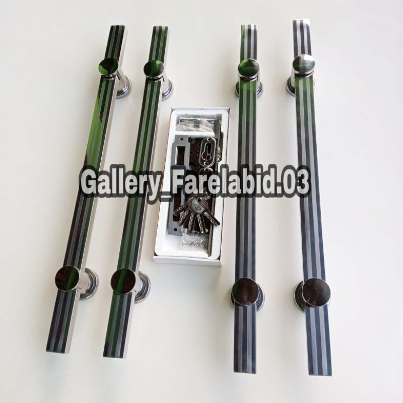 Full Set Handle Pintu Rumah Stainless Steel 60 Cm Set Body Kunci Gagang Pintu Rumah Modern 45 Cm Set Bodi Pelor Pegangan Pintu Kupu Tarung Besar 33 Cm Tarikan Pintu Rumah Utama Minimalis