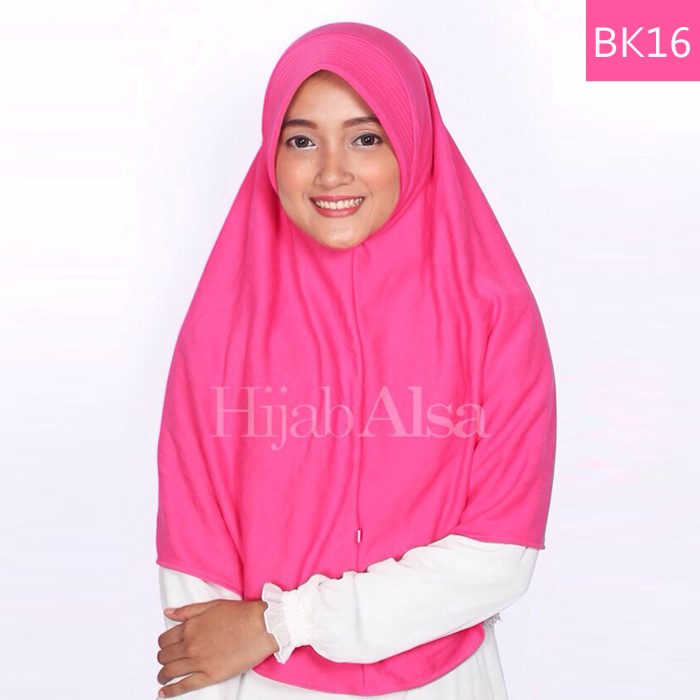 Bergo Kaos Pink Fanta Hijab Alsa